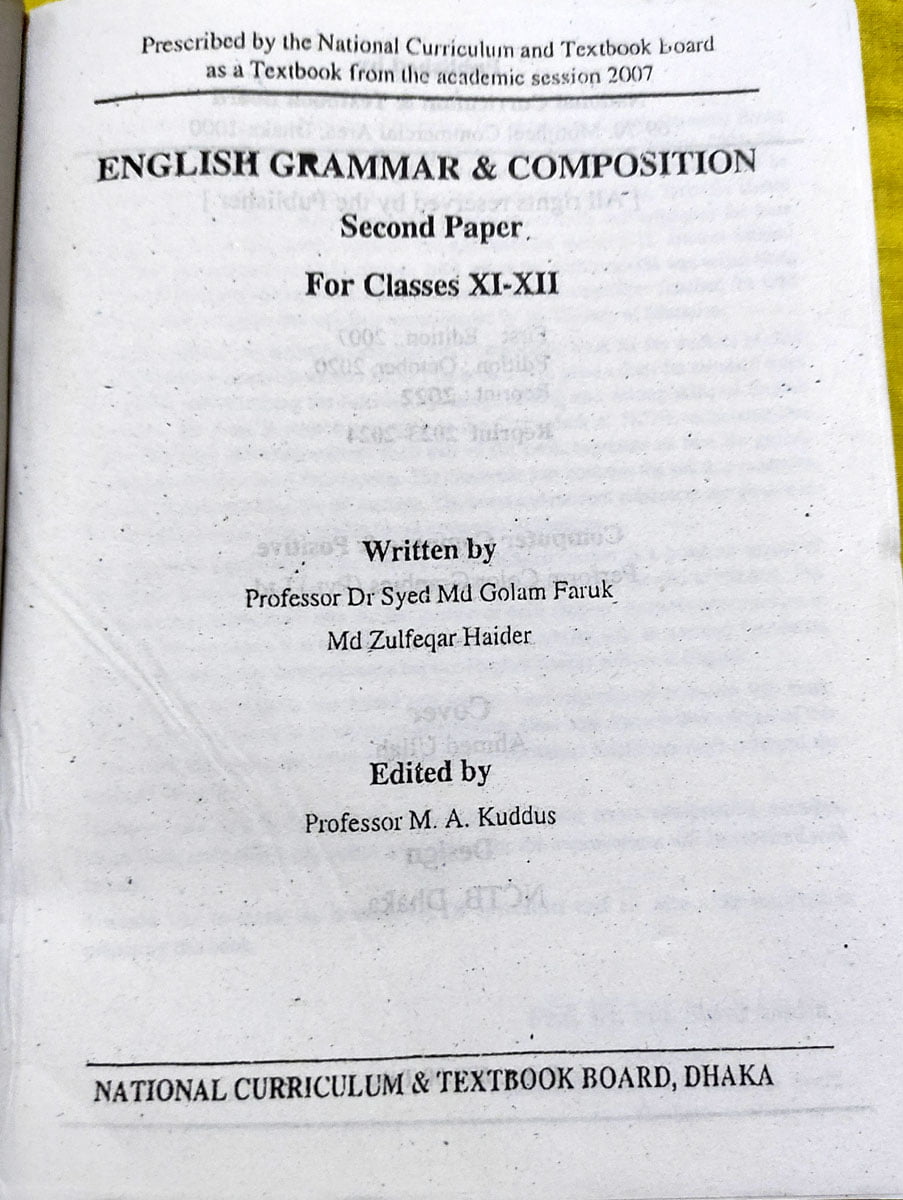 English Grammar and Composition for Classes XI-XII (Second Paper)