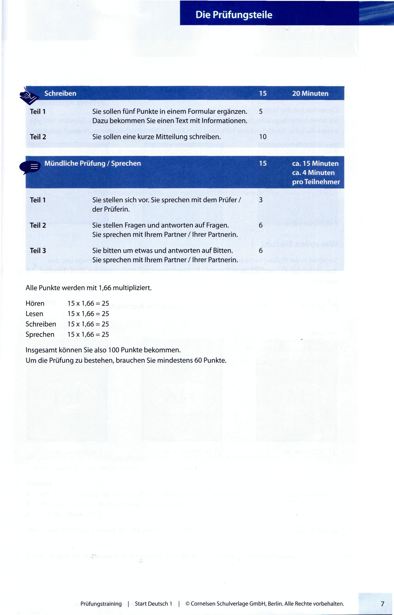 Prufungstraining Start Deutsch A1 with Solution