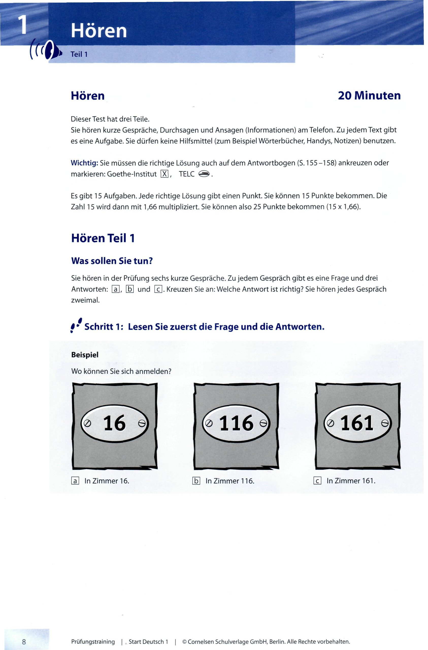 Prufungstraining Start Deutsch A1 with Solution